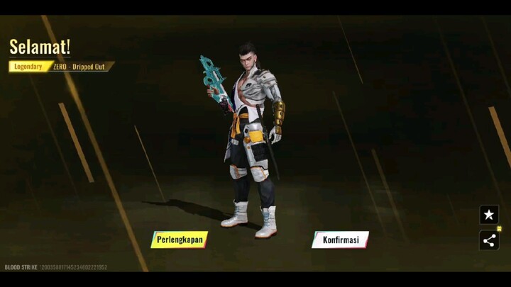akhirnya aku mendapatkan skin zero Dripped out di game blood strike 😁
