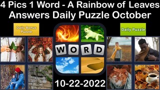 4 Pics 1 Word - A Rainbow of Leaves - 22 October 2022 - Answer Daily Puzzle + Bonus Puzzle