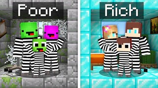 Maizen FAMILY RICH JAIL vs Mikey FAMILY POOR JAIL in Minecraft! - Parody Story(JJ TV)