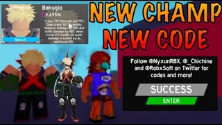 3 NEW CODES| NEW CHAMPION| BAKUGO SHOWCASE | ANIME FIGHTING SIMULATOR