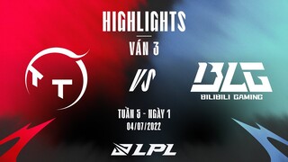 TT vs BLG | Highlights - Game 3 | Tuần 5 Ngày 1 | LPL Mùa Hè 2022