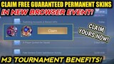 NEW BROWSER EVENT! CLAIM FREE PERMANENT SKINS! GUARANTEED TO GET! MOBILE LEGENDS
