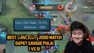 TOP GLOBAL LANCELOT 2000 MATCH + DAPET SAVAGE 1 VS 5 ! - Mobile Legends