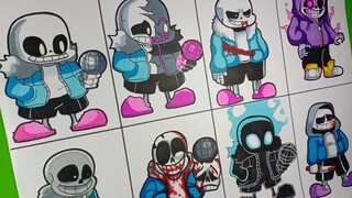 Drawing FNF 8 Au SANS Undertale Vẽ các Sans trong game cực Đẹp