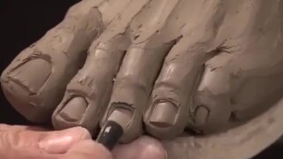 【雕塑】泥塑手与脚的雕塑制作过程