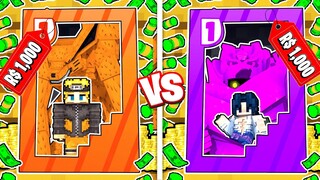 BRINQUEDO DE $1000 DO SASUKE VS BRINQUEDO DE $1000 DO NARUTO no MINECRAFT