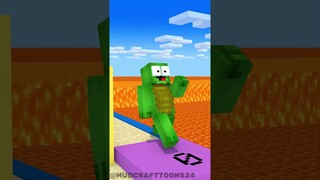 Escape From Lava Run With Mikey (Jj & Mikey) #funnyshorts #minecraft #fyp