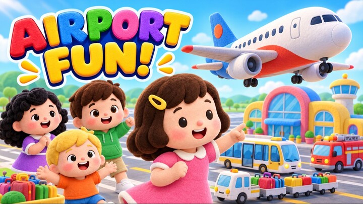 Busy Airport Adventure ✈️🛫 | Airplane & Airport Vehicles Song for Kids | Nursery Rhymes