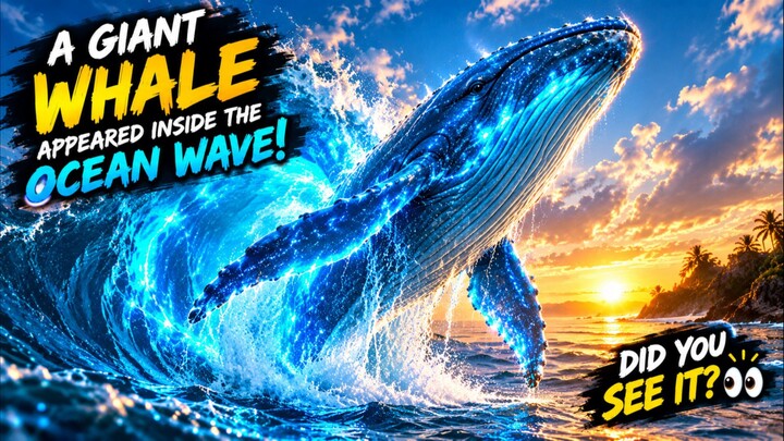 A Giant Whale Appeared Inside the Ocean Wave! 😱🌊