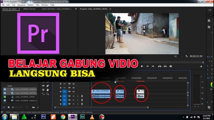 CARA MUDAH GABUNG VIDIO || Adobe Premiere Pro