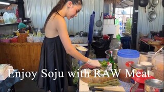 BIG PORTION of Raw Meat Salad  Thailand Street Food_480p