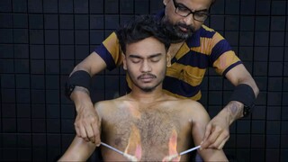 ASMR MASSAGE with fire on full body 🔥