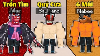 SẦU RIÊNG THỬ THÁCH 24H CHƠI TRỐN TÌM CHAINSAW MAN 6 MÚI TRONG MINECRAFT*SẦU RIÊNG QUỶ CƯA TRỐN TÌM