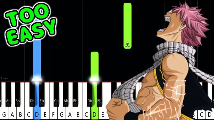 Fairy Tail Sad Theme - EASY Piano Tutorial [animelovemen]
