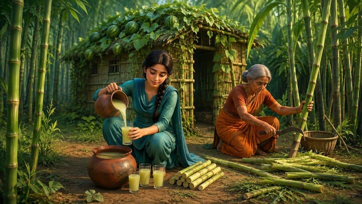 नदी किनारे दादी और पोती का गन्ने का जूस। मुश्किल परिस्थितियों में दोनों ने लिया धर्य से काम। Kahani1