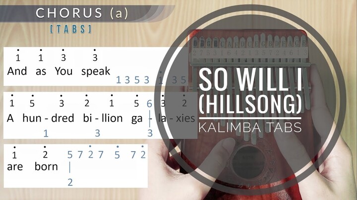 So Will I - Kalimba Tabs and Tutorial