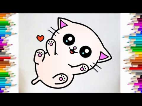 Cùng Bé Tập Vẽ và tô màu chú mèo con dể thương - HOW TO DRAW A CUTE BABY  KITTEN - Bilibili