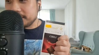 ASMR Eating Lindt EXCELLENCE Chili Dark Chocolate Bar & MIC BRUSHING