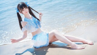 【猫大人】海滩边的泳装双马尾喵❤️summertime！