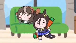 "Uma Musume: Pretty Derby Tanuki Animation" Kehidupan sehari-hari keluarga tahu rebus