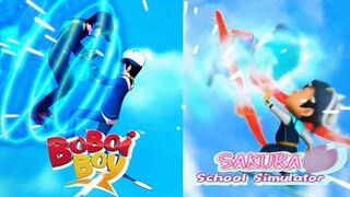 Tiru Aksi Boboiboy | Halilintar vs Taufan Full | Sakura School simulator