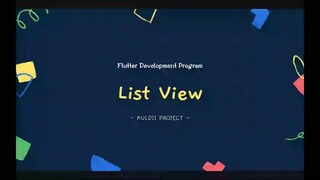 FLUTTER 07 List View (Tutorial Flutter Bahasa Indonesia)