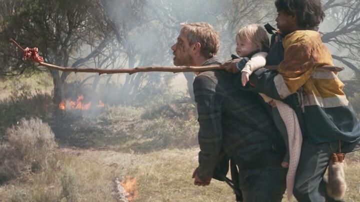 His father has turned into a zombie, still dangling rotting meat before him to urge him to carry his