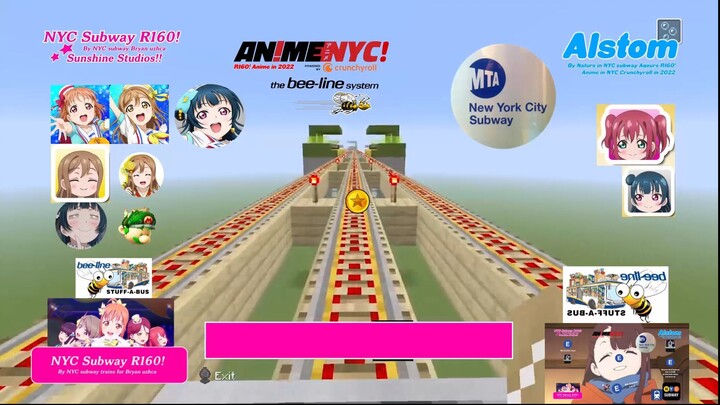 R160 Alstom Aqours in Minecraft videos the Bee line system number 6 trains Annouceme