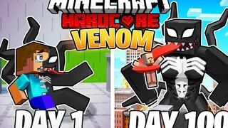 ฉันรอดมาได้ 100 วันในฐานะ VENOM ใน Minecraft แบบฮาร์ดคอร์!