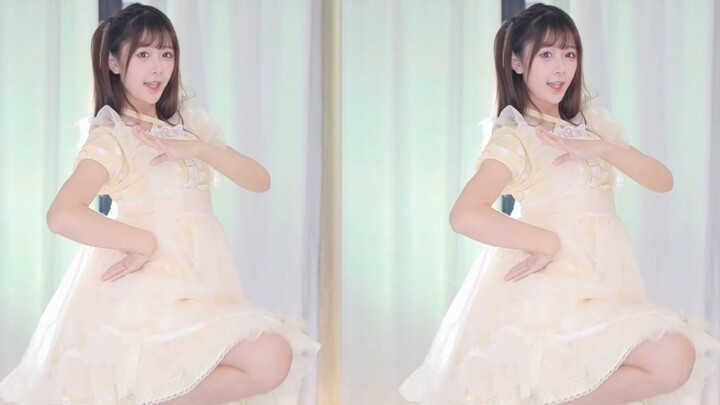 【鱼子酱】《HEART ATTACK》小黄裙套装 直播跳舞录屏