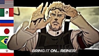 Eren says "BRING IT ON, REINER!" in 6 different languages | Attack on Titan Final Season Ep 76