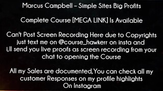 Marcus Campbell Course Simple Sites Big Profits Download