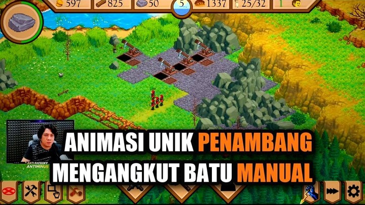Animasi Unik Penambang Mengangkut Batu Manual