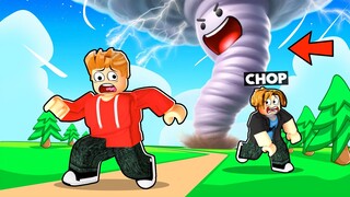 ROBLOX CHOP AND FROSTY EAT TORNADOS AND BECOME HUGE