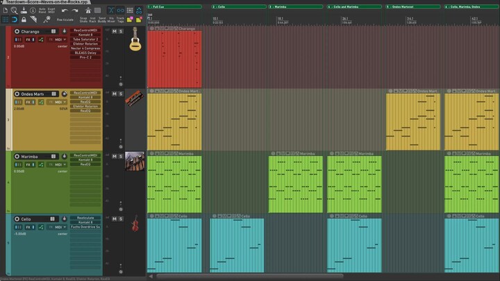 Teardown of Cue 16 - "Waves on the Rocks" (Score of aborted Colombian film) [TURN ON CAPTIONS!]