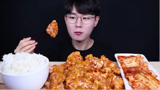 ASMR MUKBANG GÀ NƯỚNG NGỌT NGÀO & KIMCHI #amthuc #monngon