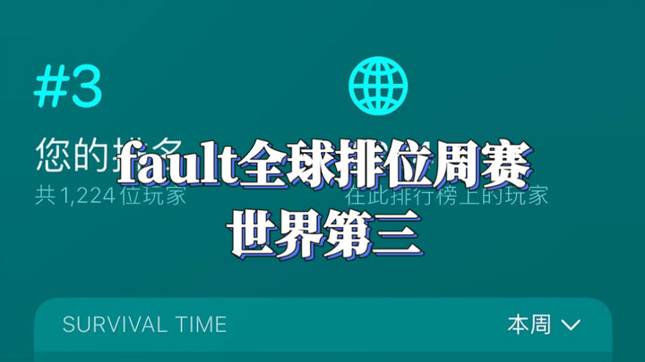 fault xếp hạng toàn cầu, giải đấu hàng tuần đứng thứ ba thế giới