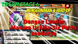 TIPS RM STAGE 6 || DENGAN 4 HERO OP LEADER MADARA RIKUDO || NxB NINJA VOLTAGE ||#umarhusni #salamUHN