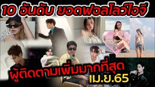 10 อันดับ ยอดฟอลโลว์ไอจี ผู้ติดตามเพิ่มมากที่สุด เดือนเมษายน 2565