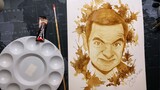 Coffee Painting of Mr. Bean