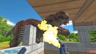 Survive in Jurassic Park with New Weapon Flame Thrower. Animal Revolt Battle Simulator