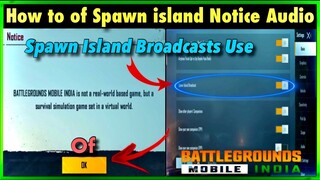 How To Off Spawn Island Broadcast Audio BGMI ♥️ | Spawn Island Broadcast  Audio Off BGMI