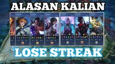 PUSH RANK SOLO PAKAI HERO APAPUN BUANG WAKTU - ALASAN LOSE STREAK Mobile Legends