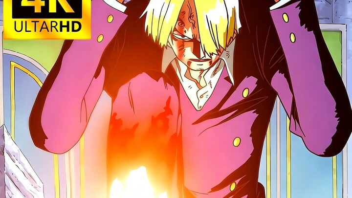 [4K Ultra HD] “Excess Dialogue Cut” Sanji vs. Gibralt! The Devil-Foot technique makes its debut, del
