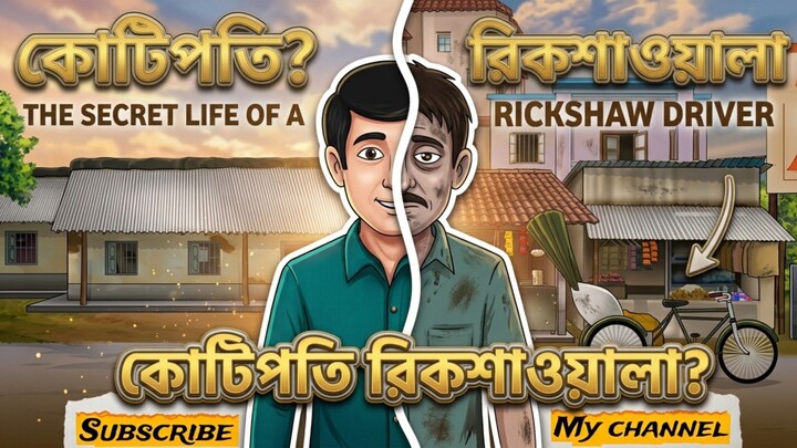 কোটিপতি রিকশাওয়ালা | Kotipoti Rickshawala | Bangla Cartoon Story