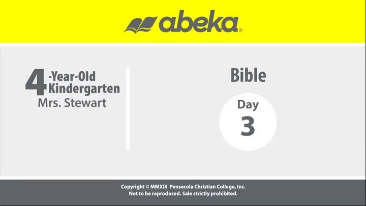 Abeka K4: Day 003 -  Bible