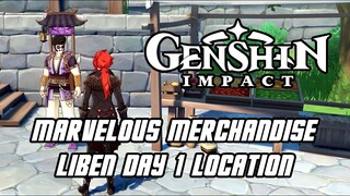 Genshin Impact - Liben Location & Task Day 1 (Marvelous Merchandise Quest)