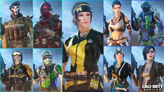 Season 10 all character skins and emotes | Simp worthy female skins 🥵