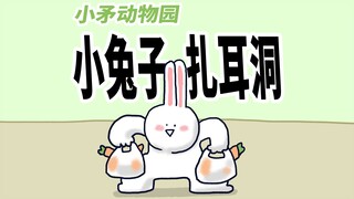 [Little Spear Zoo] Little rabbit has its ears pierced