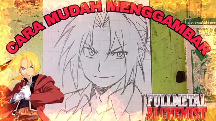 cara mudah menggambar anime fullmetal alchemist